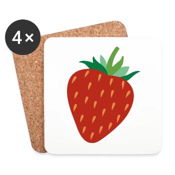 Strawberry - Coasters (set of 4) - white - Front