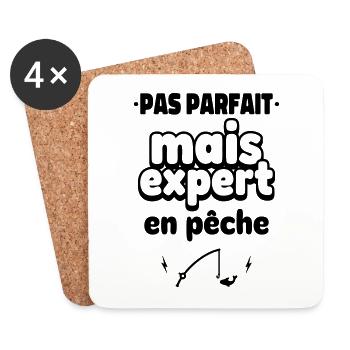 pas perfait mais expert en pêche - Dessous de verre (lot de 4) - blanc - Devant
