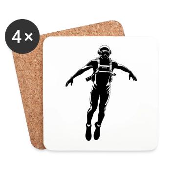 Diver - Hobby / Sport Sticker - Coasters (set of 4) - white - Front