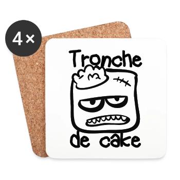 Tronche de cake - Dessous de verre (lot de 4) - blanc - Devant