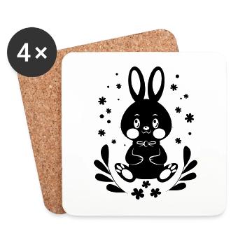 süßer kleiner Hase - sweet Rabbit / Ostern - Untersetzer (4er-Set) - Weiß - Vorne
