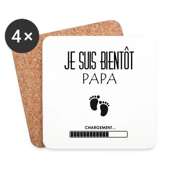 Je suis bientôt Papa - Dessous de verre (lot de 4) - blanc - Devant