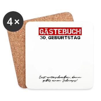 Gästebuch 30. Geburtstag Unterschreiben Gästeliste - Untersetzer (4er-Set) - Weiß - Vorne
