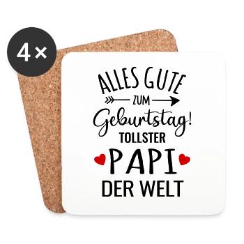Alles Gute zum Geburtstag bester Papa toller Papi - Untersetzer (4er-Set) - Weiß - Vorne