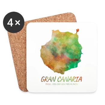 Gran Canaria bunt - Untersetzer (4er-Set) - Weiß - Vorne