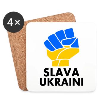 Ukraine - Dessous de verre (lot de 4) - blanc - Devant
