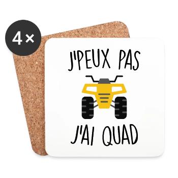 J'peux pas j'ai quad - Dessous de verre (lot de 4) - blanc - Devant