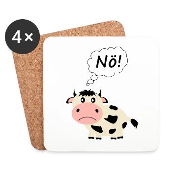lustige Kuh Bauern Geschenk - Untersetzer (4er-Set) - Weiß - Vorne