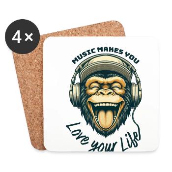 music makes you love your Life - Untersetzer (4er-Set) - Weiß - Vorne
