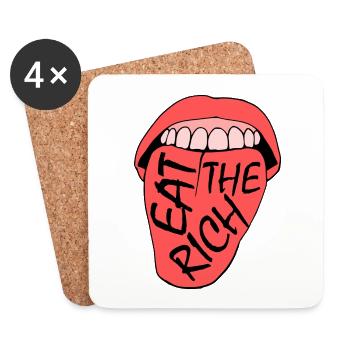 Eat the rich - Untersetzer (4er-Set) - Weiß - Vorne