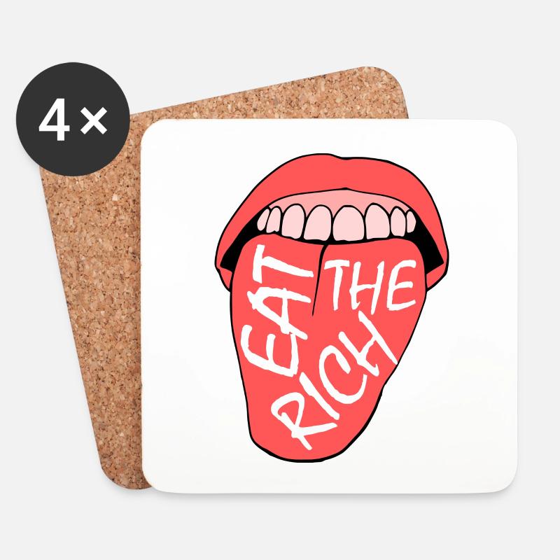 Eat the rich - Untersetzer (4er-Set) - Weiß