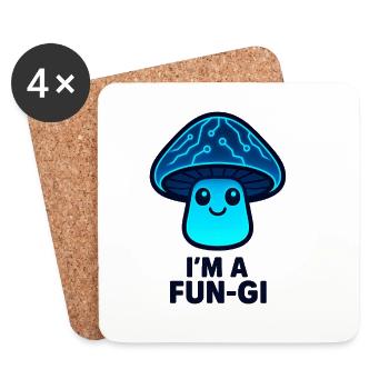 Fun-Gi Glow Mushroom - Coasters (set of 4) - white - Front