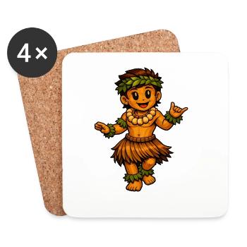 Hula Dancer Hawaiian Style - Coasters (set of 4) - white - Front