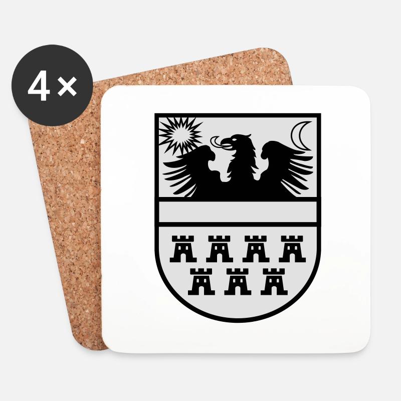 Wappen Siebenbürgen zweifarbig - Untersetzer (4er-Set) - Weiß
