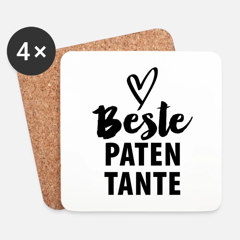 Beste Patentante - Untersetzer (4er-Set) - Weiß