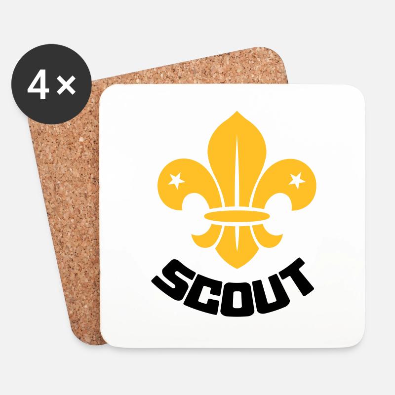 Scout - Scouting - Coasters (set of 4) - white