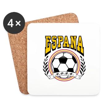 Euro 2024 Maillots Espagne Football Football Football - Dessous de verre (lot de 4) - blanc - Devant