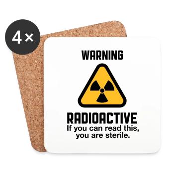 Attention: Radioactivity - Coasters (set of 4) - white - Front