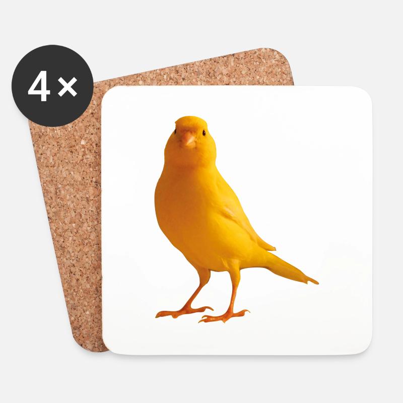 Kanarienvogel yellow bird - Untersetzer (4er-Set) - Weiß