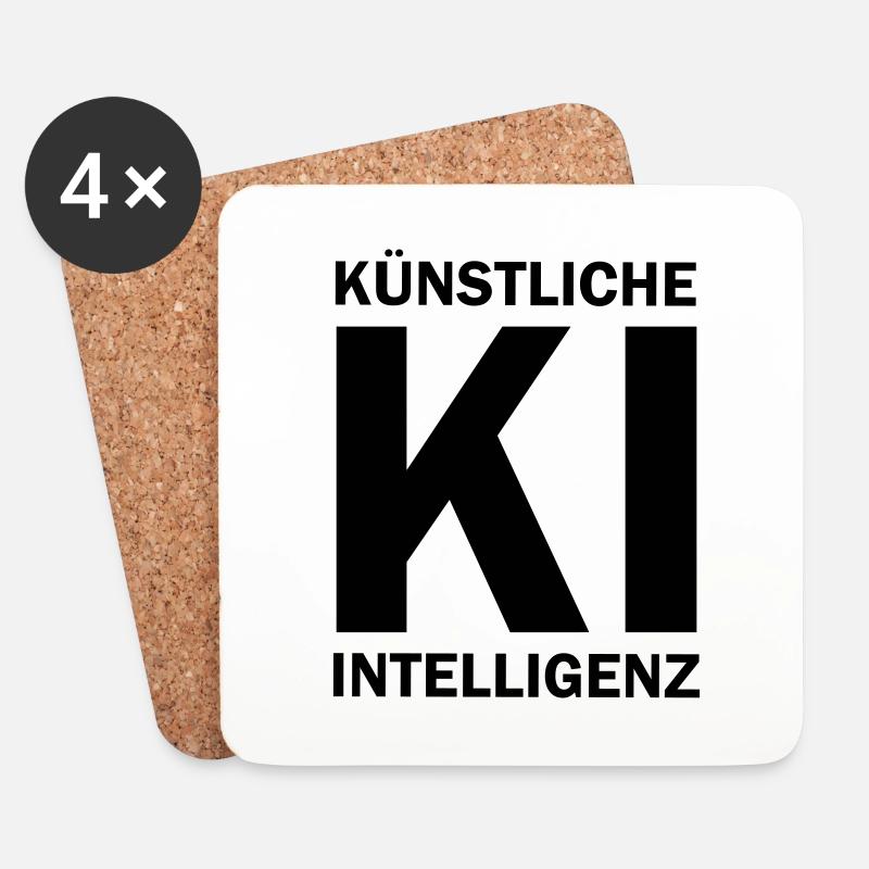 Künstliche Intelligenz KI - Vektor Design - AI - Untersetzer (4er-Set) - Weiß