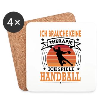 Handball Spieler Verein Sport Retro Vintage - Untersetzer (4er-Set) - Weiß - Vorne