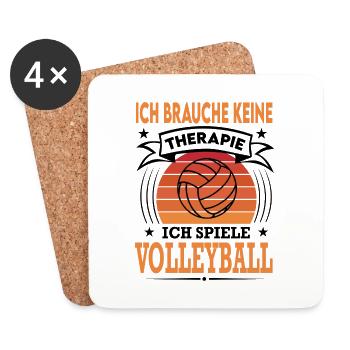 Volleyball Spielen Verein Sport Retro Vintage - Untersetzer (4er-Set) - Weiß - Vorne