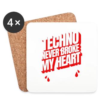 LA TECHNO NE M’A JAMAIS BRISÉ LE CŒUR - Dessous de verre (lot de 4) - blanc - Devant