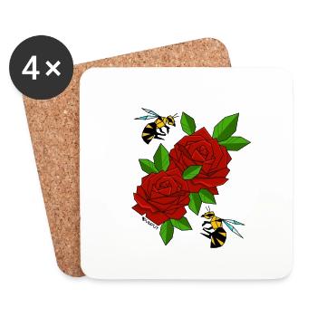 ROSE BEE - Coasters (set of 4) - white - Front