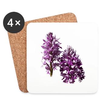 Das Knabenkraut ist eine heimische Orchidee - Untersetzer (4er-Set) - Weiß - Vorne