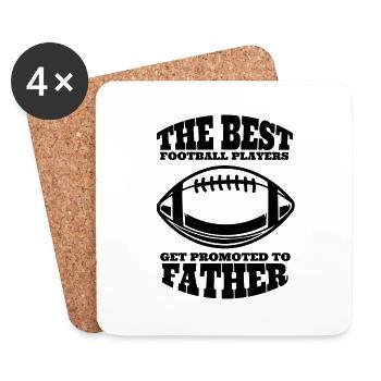 Football Coach Dad Footballer Father Gift Grandpa - Coasters (set of 4) - white - Front