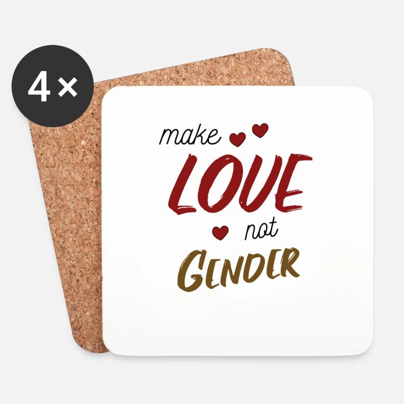 Lustiger Spruch Make Love not Gender Gendern - Untersetzer (4er-Set) - Weiß