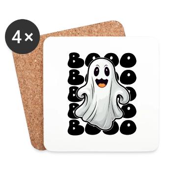 Boo Halloween Geist Design für die nächste Party - Untersetzer (4er-Set) - Weiß - Vorne