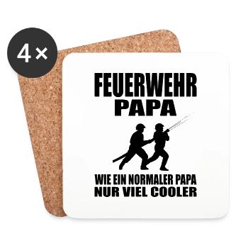 Feuerwehr - Untersetzer (4er-Set) - Weiß - Vorne