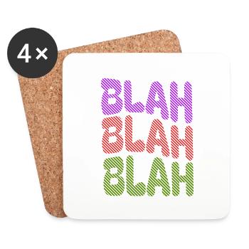 BLAH BLAH BLAH - Buntes Statement - Untersetzer (4er-Set) - Weiß - Vorne