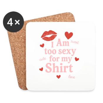 Playful confident emphasis - Coasters (set of 4) - white - Front
