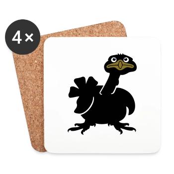 dinde / Turkey (3c) - Dessous de verre (lot de 4) - blanc - Devant