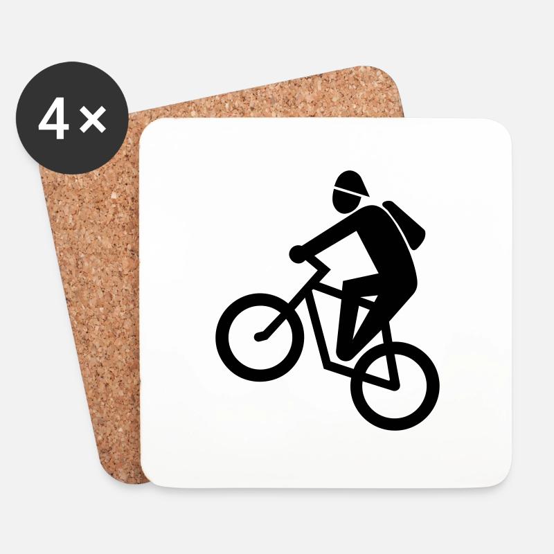 mountainbike - Untersetzer (4er-Set) - Weiß