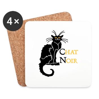 chat noir 'n (text, 2c) - Untersetzer (4er-Set) - Weiß - Vorne