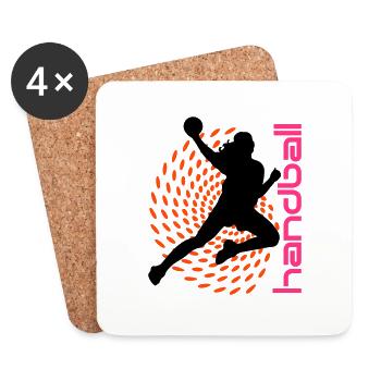 Punktspirale Handballerin - Untersetzer (4er-Set) - Weiß - Vorne