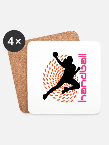 Punktspirale Handballerin - Untersetzer (4er-Set) - Weiß