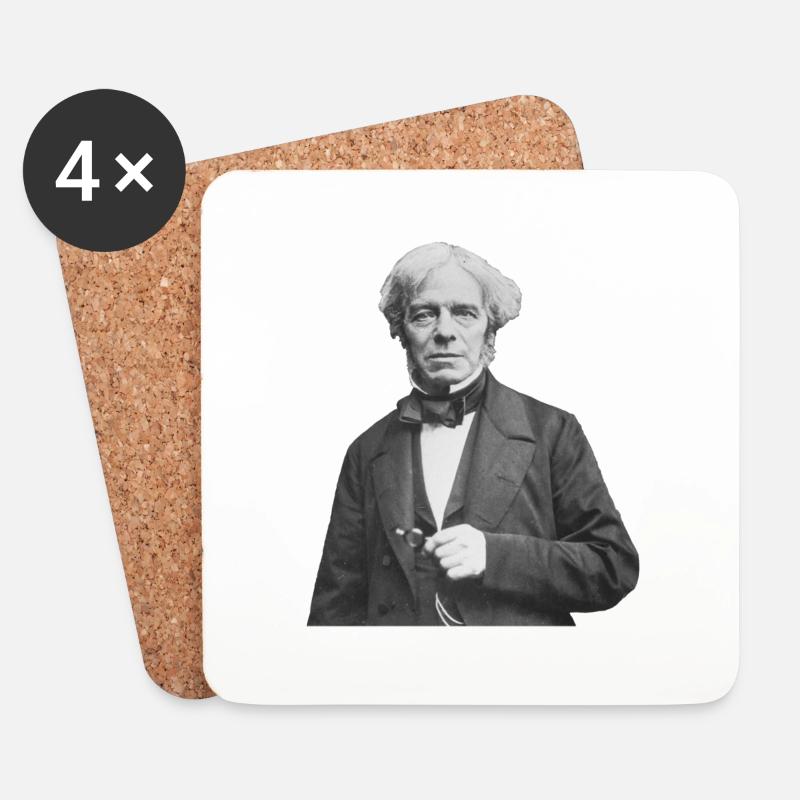 Helden der Wissenschaft: Michael Faraday - Untersetzer (4er-Set) - Weiß