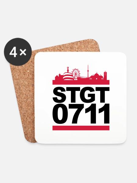 STGT 0711 - Untersetzer (4er-Set) - Weiß