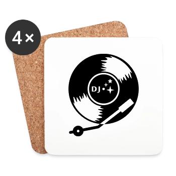 DJ vinyl LP (1c) - Untersetzer (4er-Set) - Weiß - Vorne