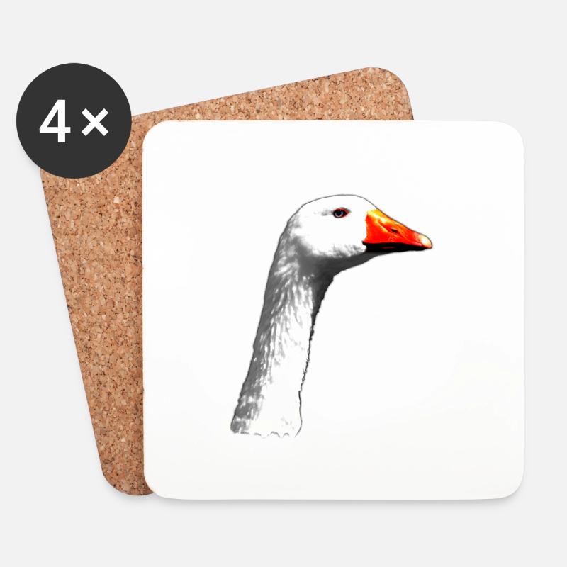 Gans - Untersetzer (4er-Set) - Weiß