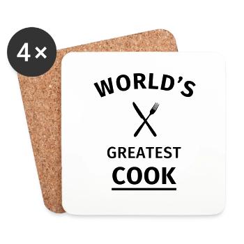 World's Greatest Cook - Untersetzer (4er-Set) - Weiß - Vorne