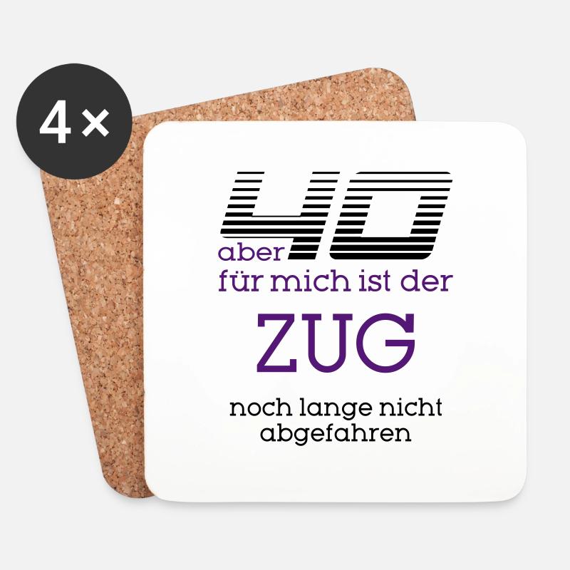 "40. Geburtstag - Zug" by Claudia-Moda - Untersetzer (4er-Set) - Weiß