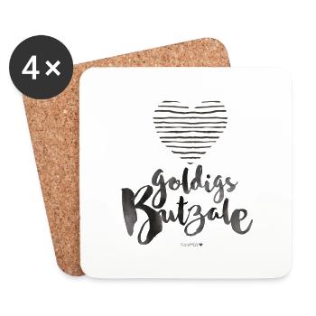goldigs Butzale Stripes - Untersetzer (4er-Set) - Weiß - Vorne