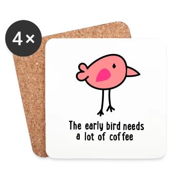 Kaffee - Untersetzer (4er-Set) - Weiß - Vorne