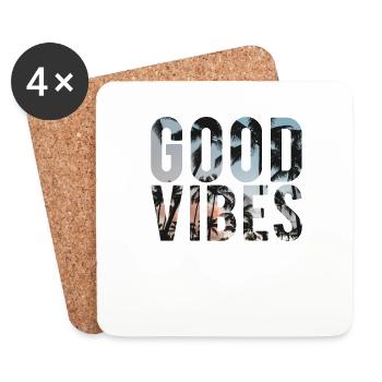 Good vibes - Dessous de verre (lot de 4) - blanc - Devant