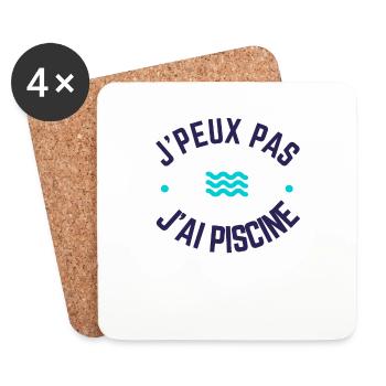 J'peux pas j'ai piscine - Dessous de verre (lot de 4) - blanc - Devant